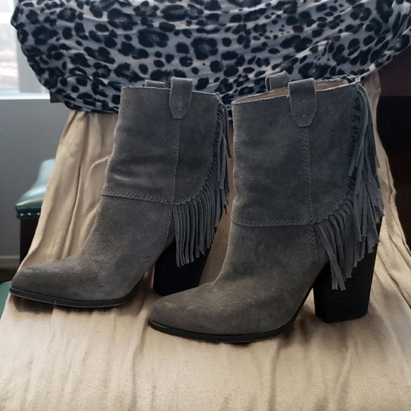 Joe's Jeans Shoes - Joe's grey, suede, fringe boots